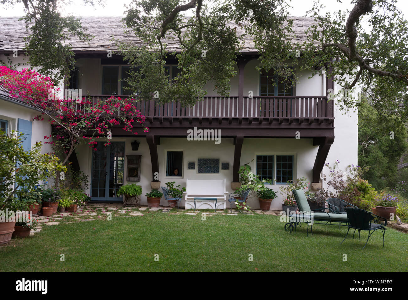 Haus von George Washington Smith im spanischen Kolonialstil. Montecito, Kalifornien Stockfoto