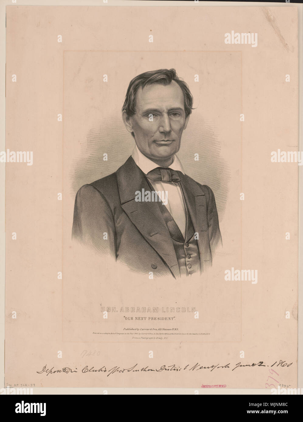 Hon. Abraham Lincoln: unser nächster Präsident Stockfoto