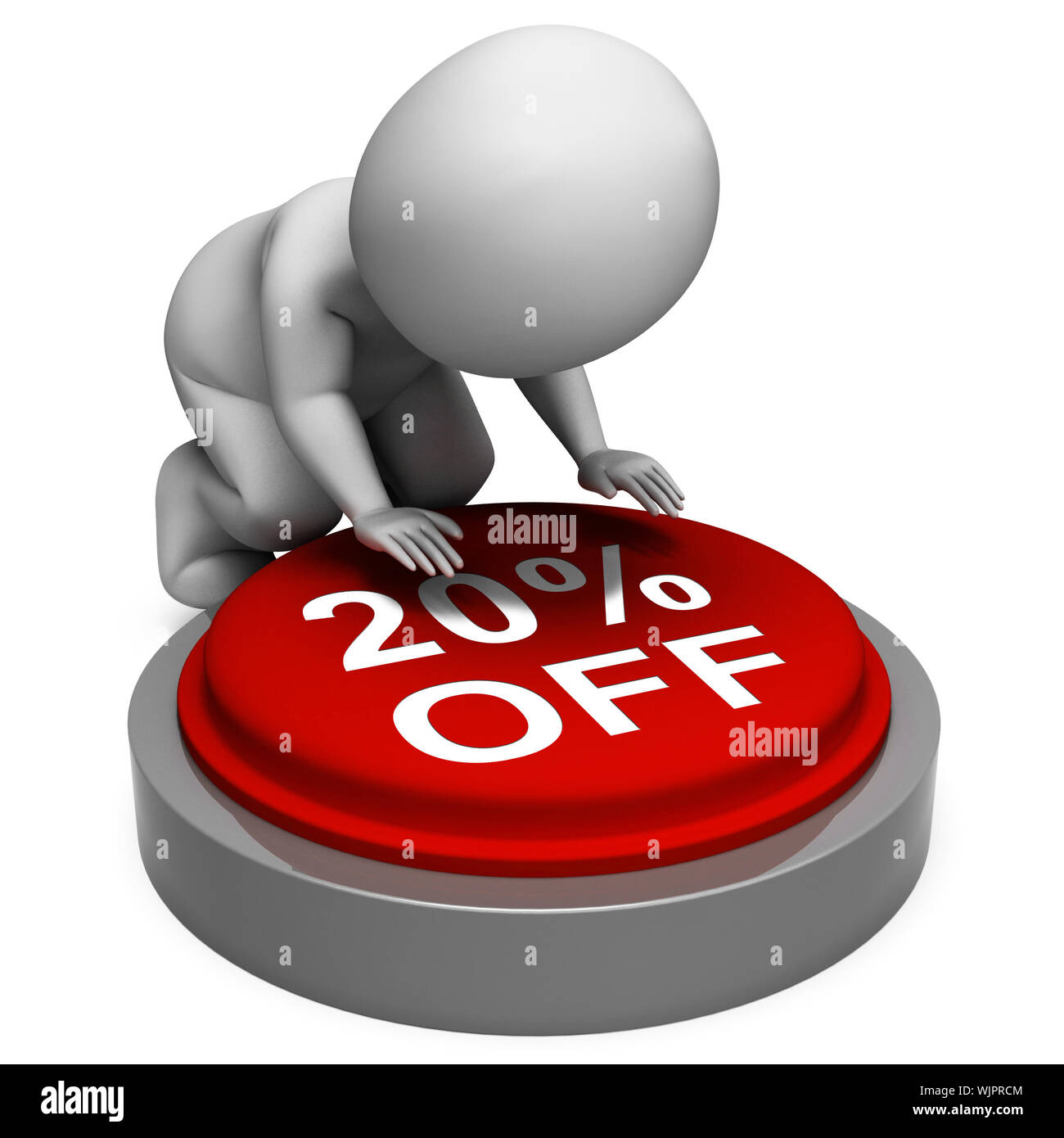 20 Prozent Rabatt auf Schaltfläche Mittel 20 Preis Markdown Stockfoto