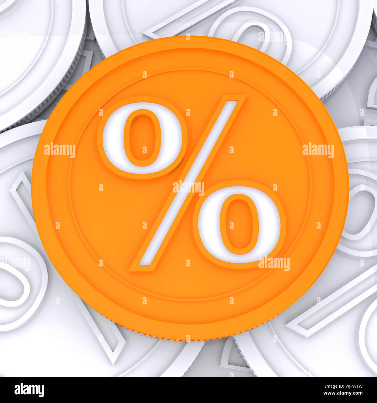 Prozentsatz Zeichen Münze Bedeutung Zinssätze Stockfoto