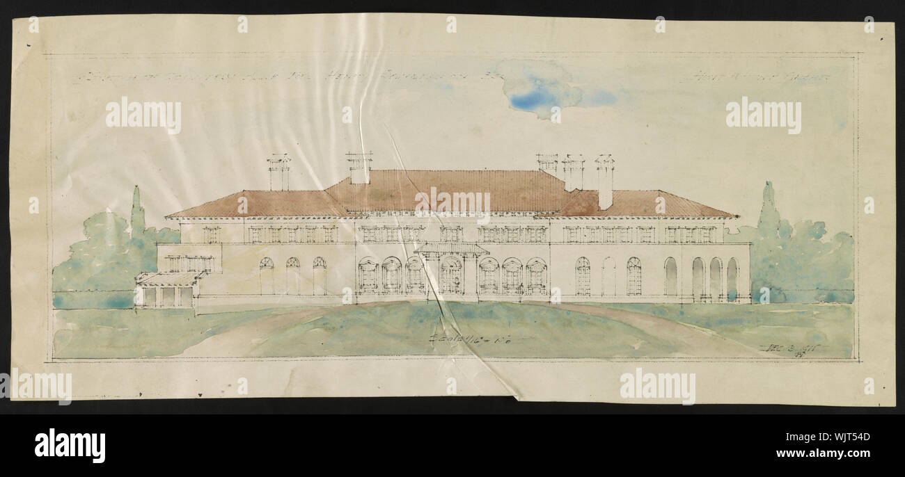 Haus (La Selva) für Henry Sanderson, Upper Brookville, Long Island, New York. Höhe über Meeresspiegel/Jagd & Jagd archts Stockfoto