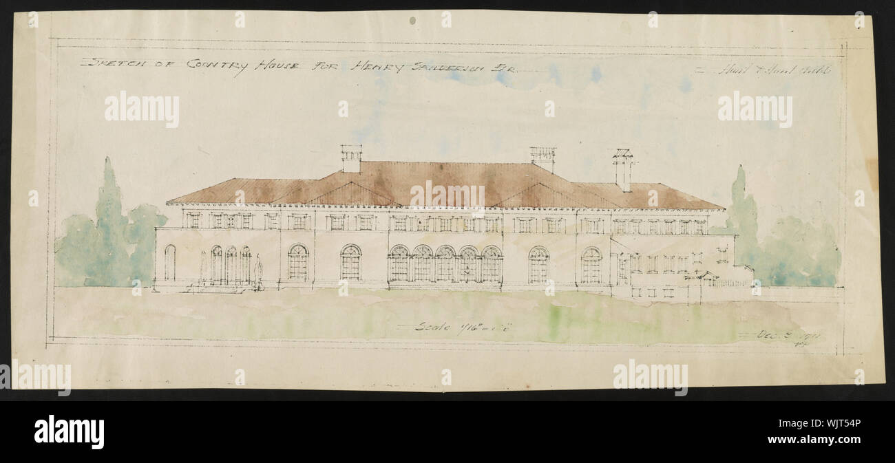 Haus (La Selva) für Henry Sanderson, Upper Brookville, Long Island, New York. Höhe über Meeresspiegel/Jagd & Jagd archts Stockfoto