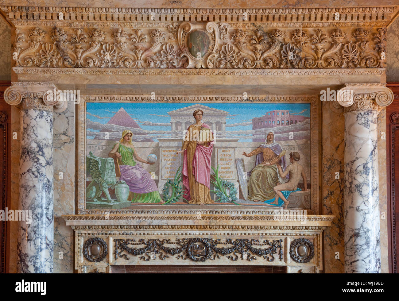 Haus Mitglieder Zimmer. Mosaik berechtigt die Geschichte von Frederick Dielman. Bibliothek des Kongresses Thomas Jefferson, Washington, D.C. Stockfoto