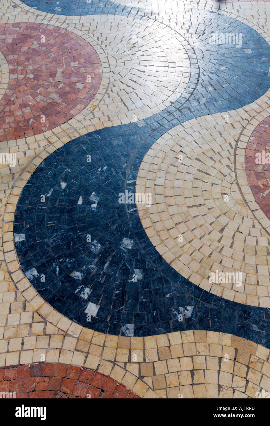 Alicante la Explanada de Espana Mosaik aus Marmor Fliesen Bodenbelag in Spanien Stockfoto