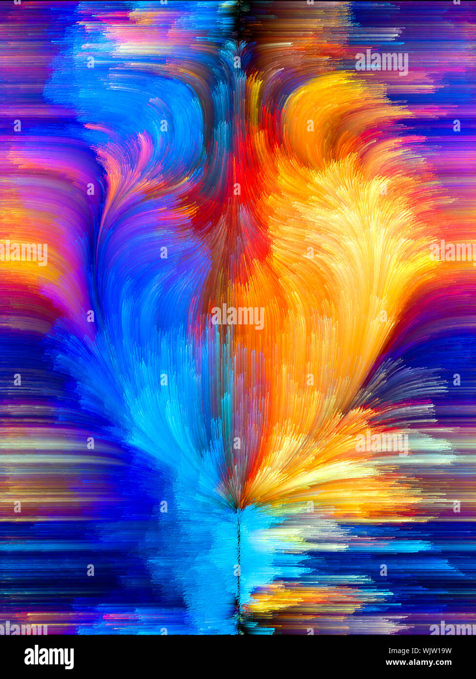Farben In Bloom Serie. Anordnung der Fraktale Farbe Texturen zum Thema Phantasie, Kreativität und design Stockfoto