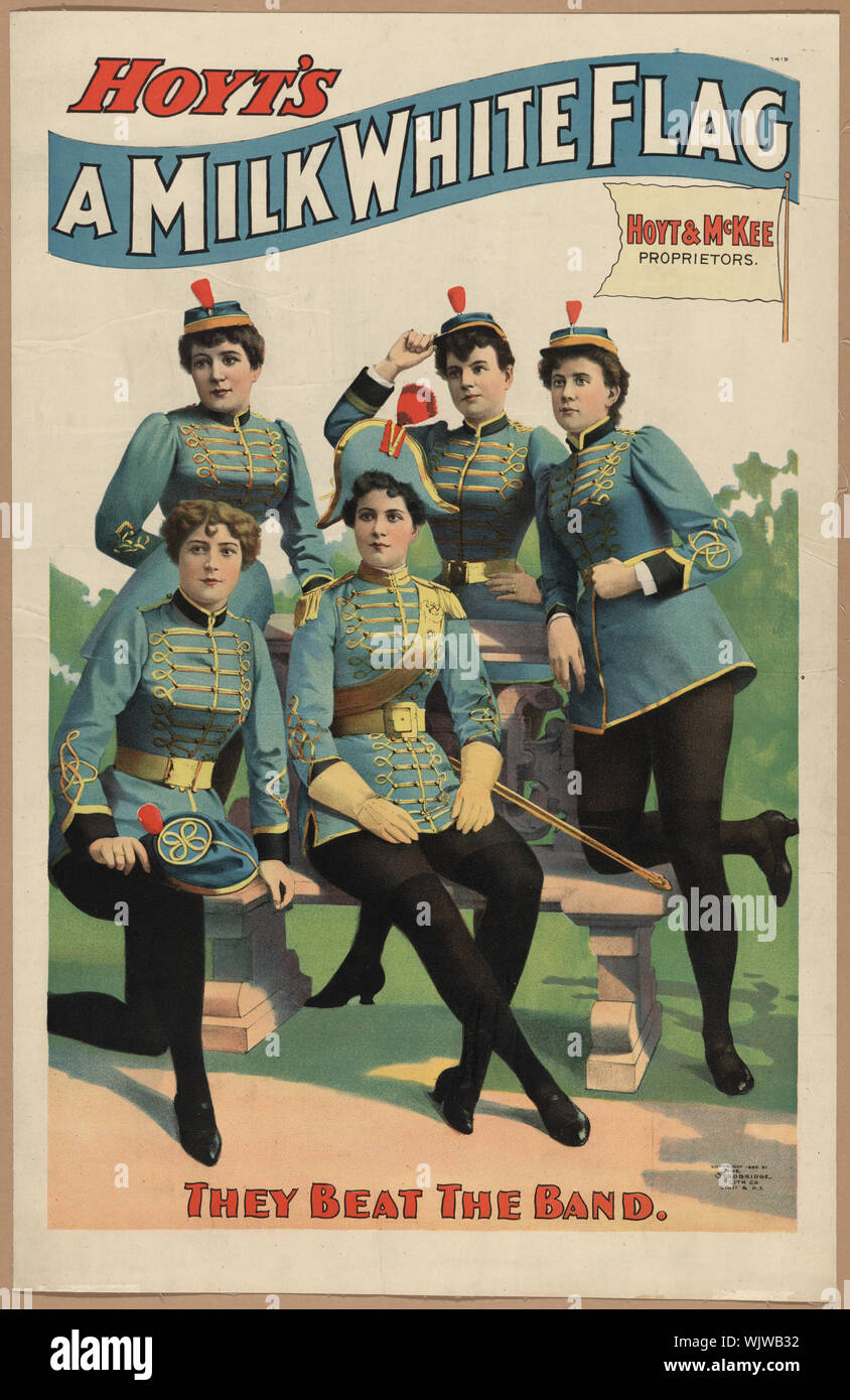 Hoyt ist eine Milch weisse Flagge Stockfoto