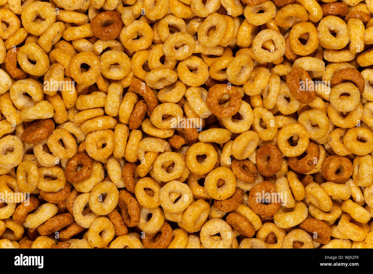 Close-up Textur von geröstetem Hafer Müsli Hintergrund. Stockfoto