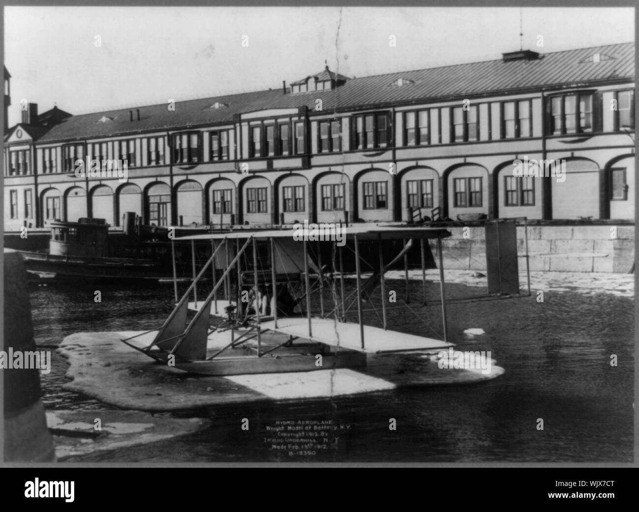 Hydro-Flugzeug - Wright Modell an Batterie, N.Y. Stockfoto