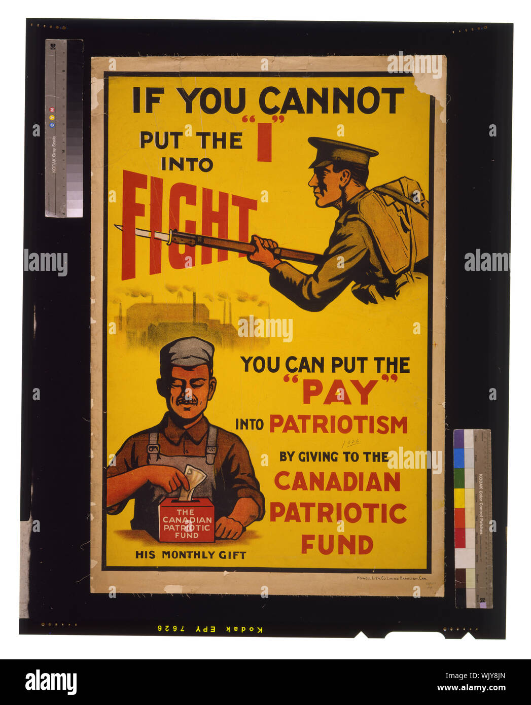 Wenn Sie nicht die ich in Kämpfen, können Sie die Pay' in Patriotismus, indem er die Kanadische patriotischen Fonds/Howell Lith. Co., Ltd., Hamilton, Can. Stockfoto