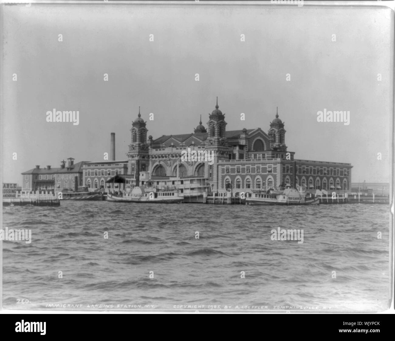 Einwanderer anlanden Station, New York, präsent. Stockfoto