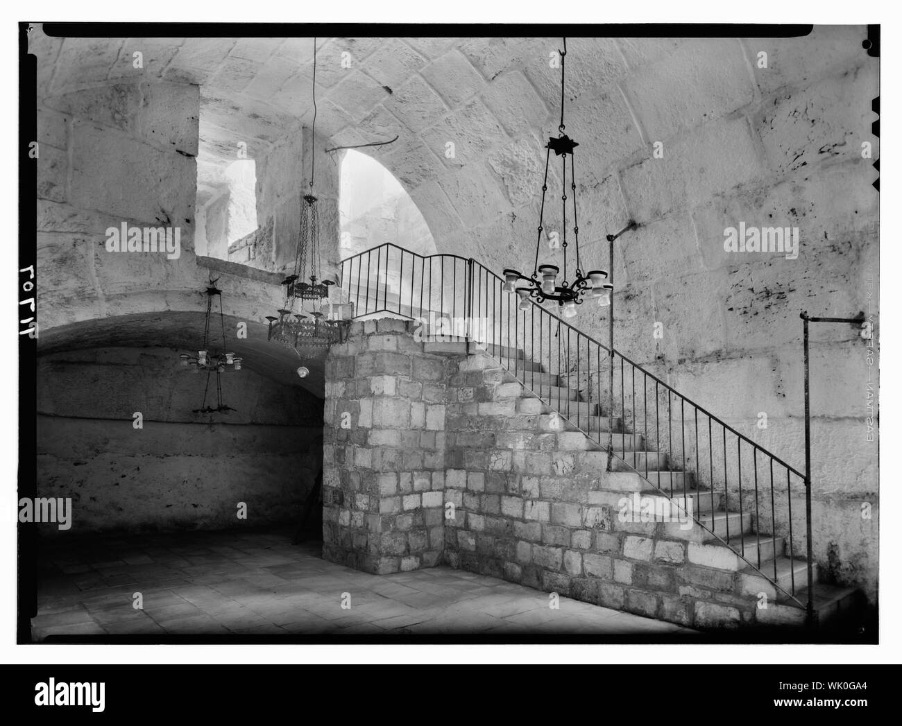 In dem Tempel, den moslemischen Moschee von el-Burak, Interieur, mit anständigen h, Abstieg in das Heiligtum Stockfoto