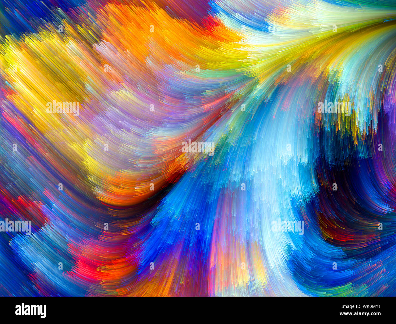 Farben In Bloom Serie. Anordnung der Fraktale Farbe Texturen zum Thema Phantasie, Kreativität und design Stockfoto