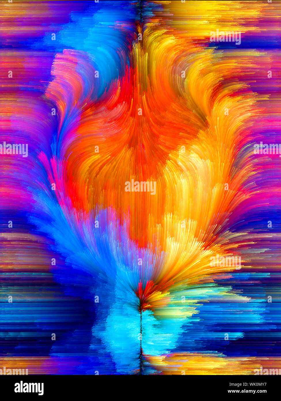 Farben In Bloom Serie. Anordnung der Fraktale Farbe Texturen zum Thema Phantasie, Kreativität und design Stockfoto
