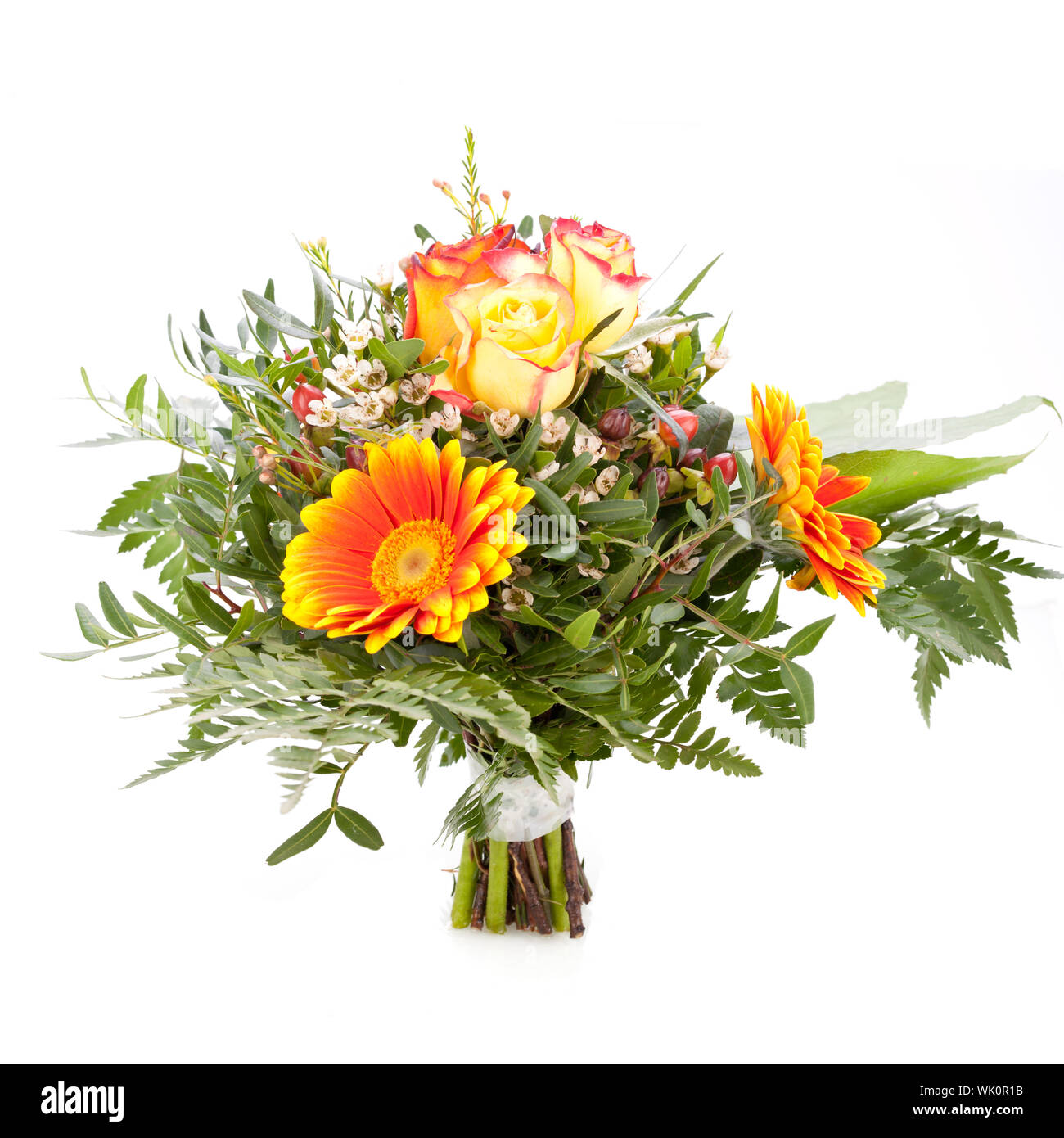 Vivid Orange Gerbera daisy In einem Blumenstrauß Stockfoto
