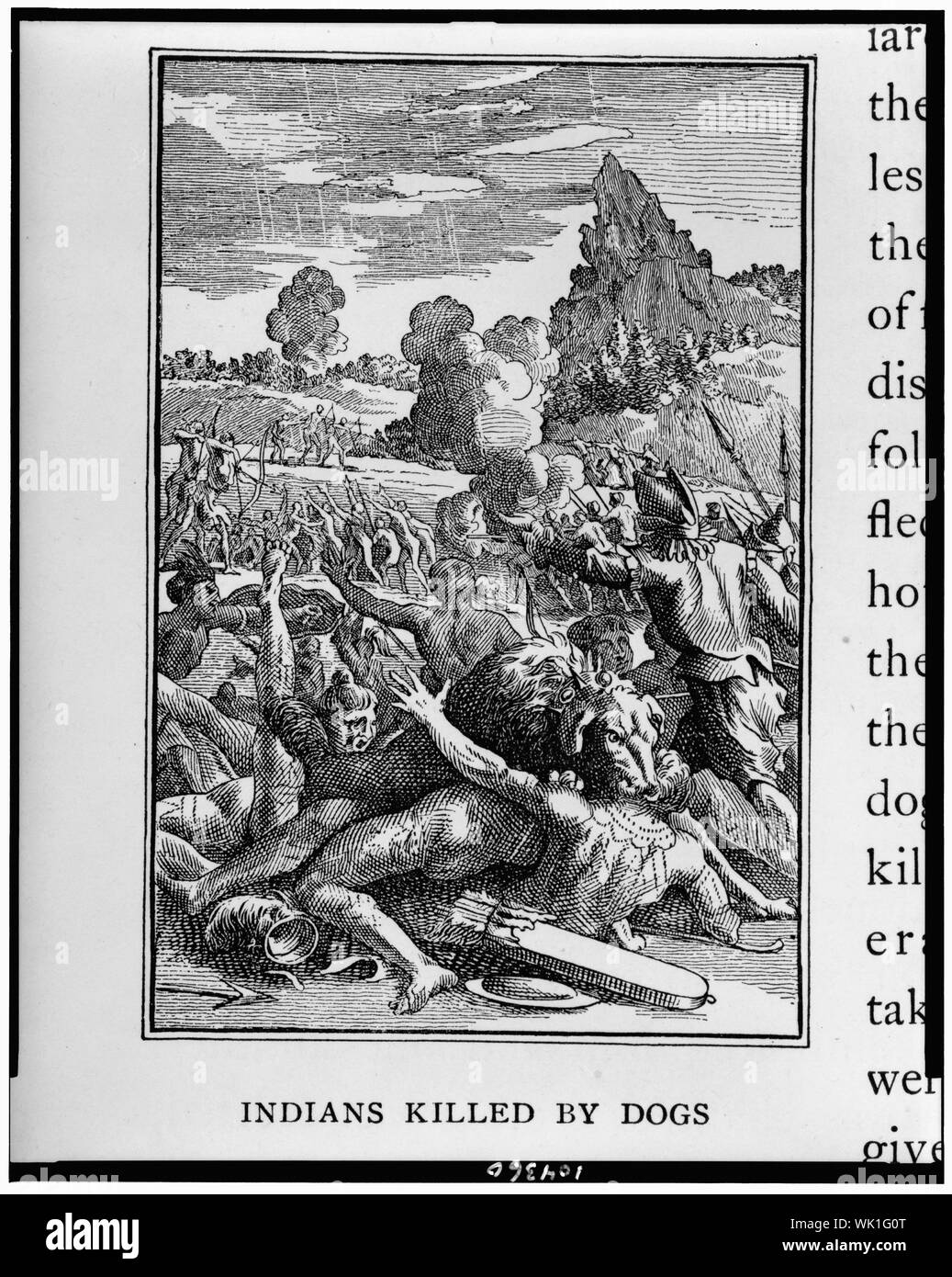 Indianer durch Hunde getötet Stockfoto