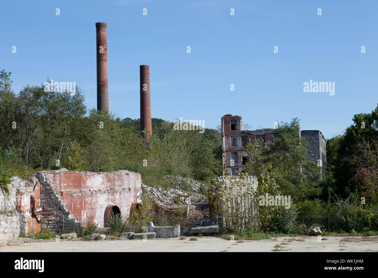 Industrial Szene in Sprague, Connecticut Stockfoto