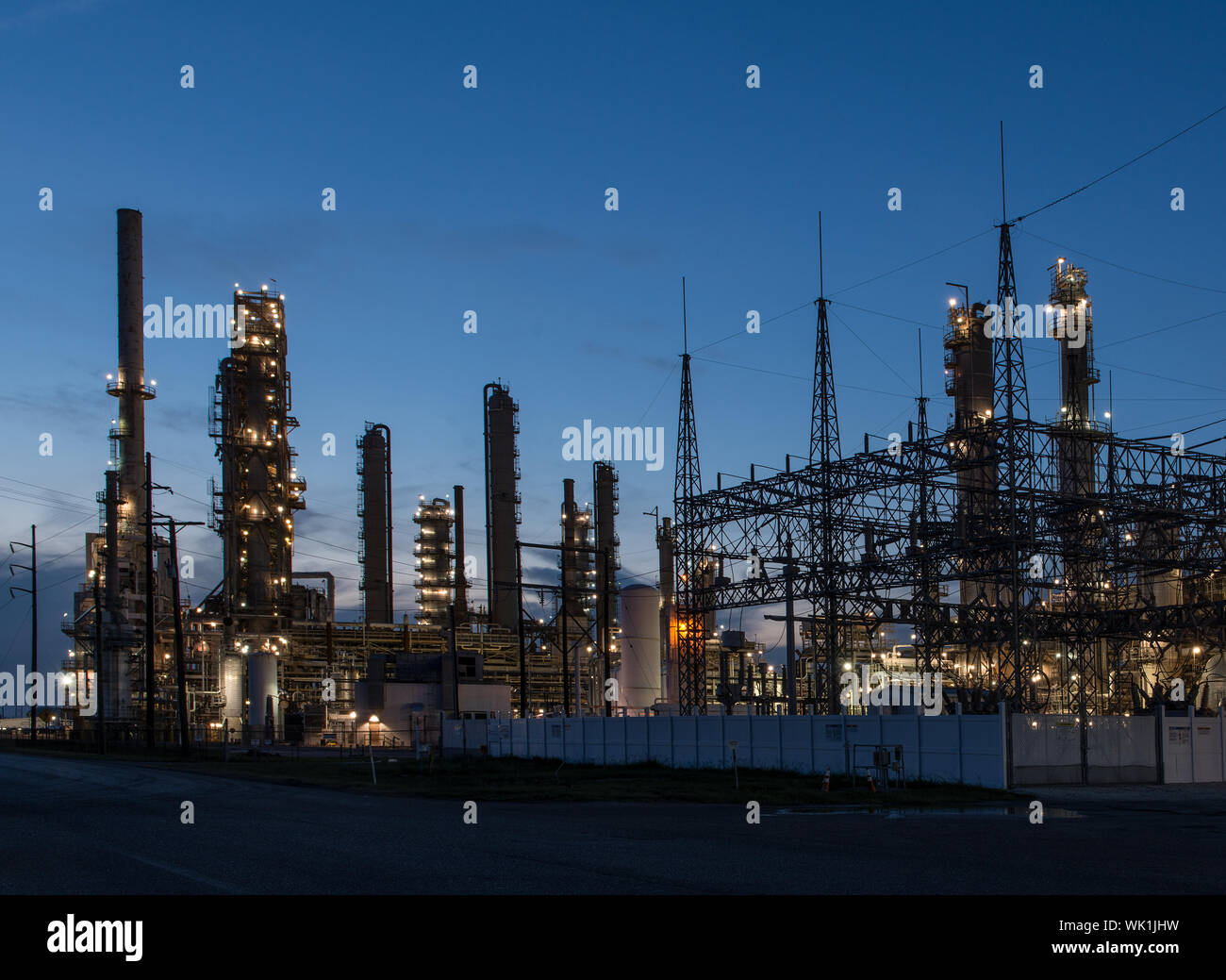 Industrial Szene auf Nueces Bucht in Corpus Christi, Texas Stockfoto