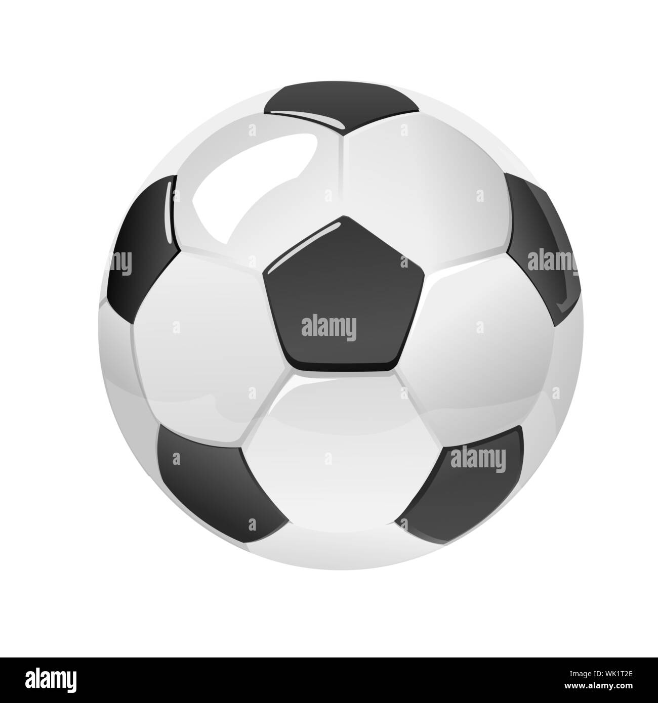 Illustration der Vektor Fußball auf weißem Hintergrund Stockfoto