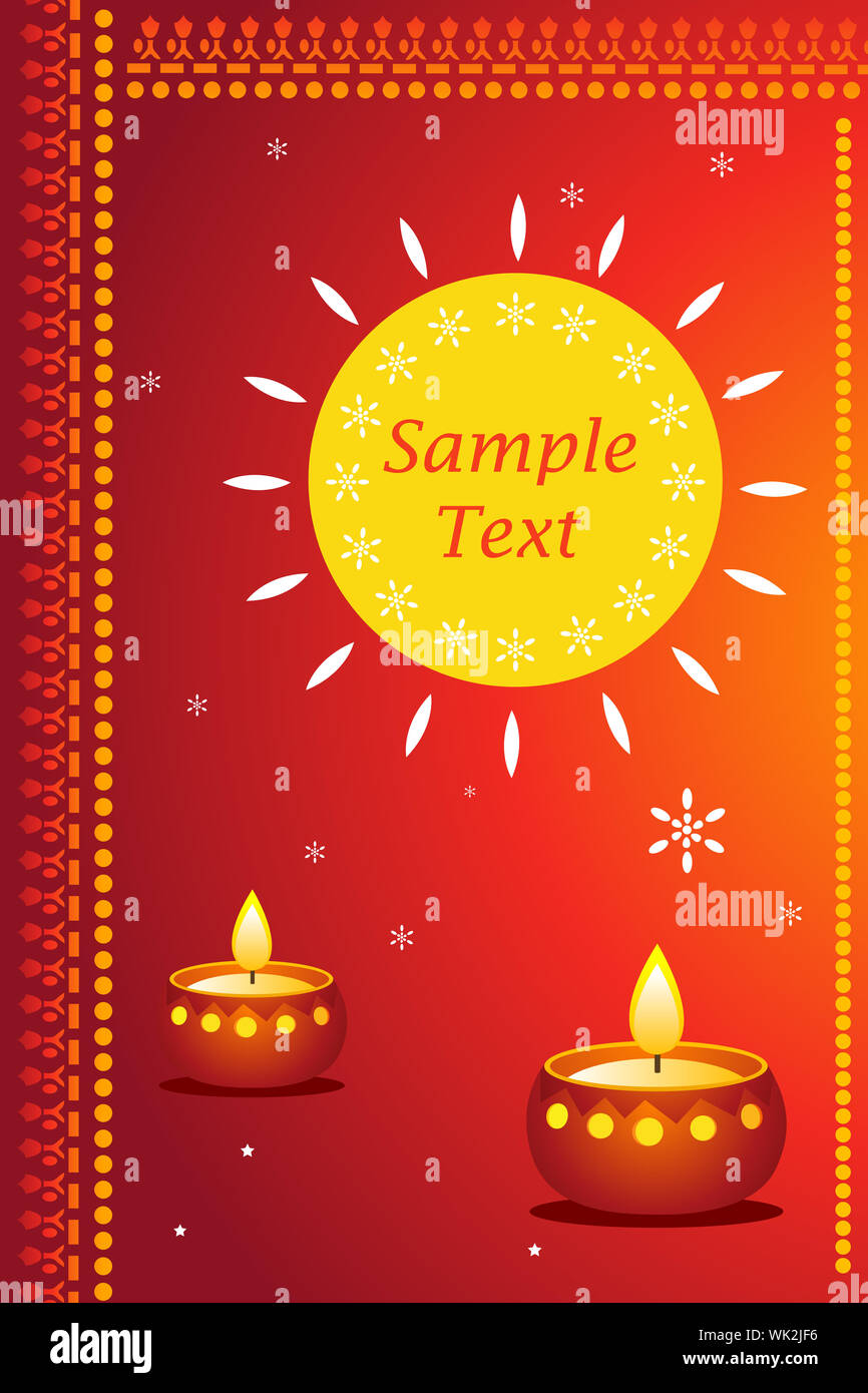 gute Möglichkeit für den Ausdruck von Diwali Grüße mit Beispieltext Stockfoto