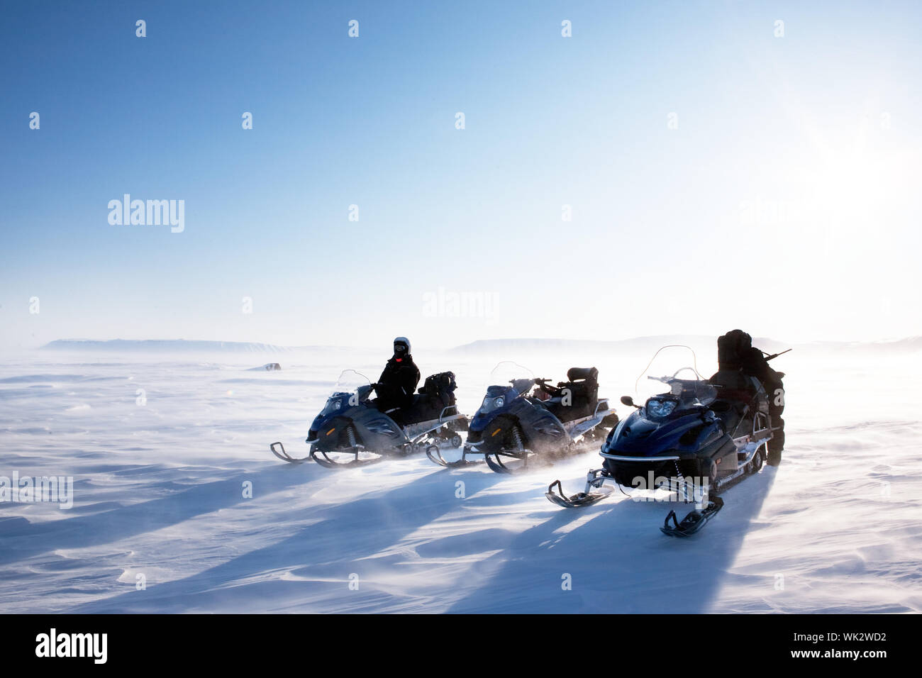 Snowmobile Winter Stockfoto