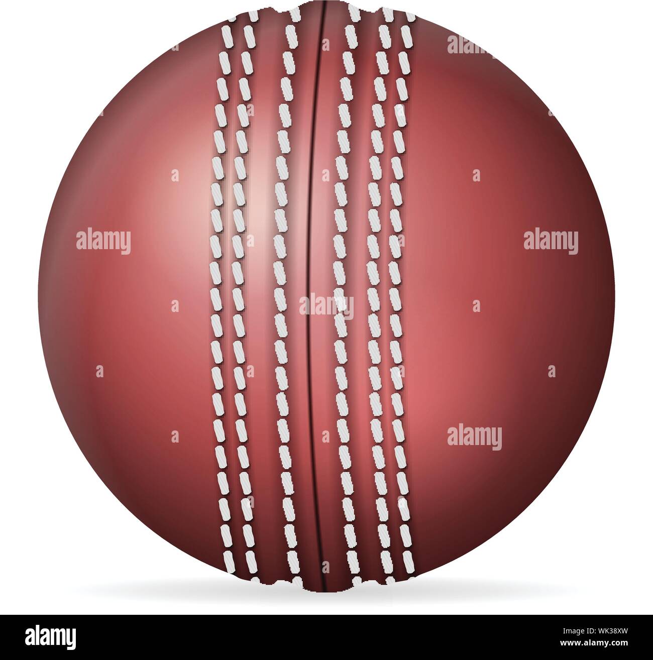 Cricket Ball auf einem weißen Hintergrund. Vector Illustration. Stock Vektor