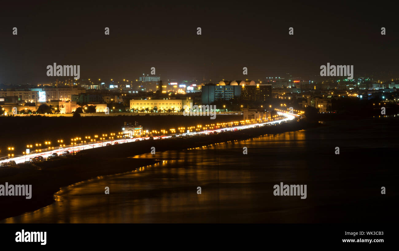Nachtansicht, Muscat, Oman Stockfoto