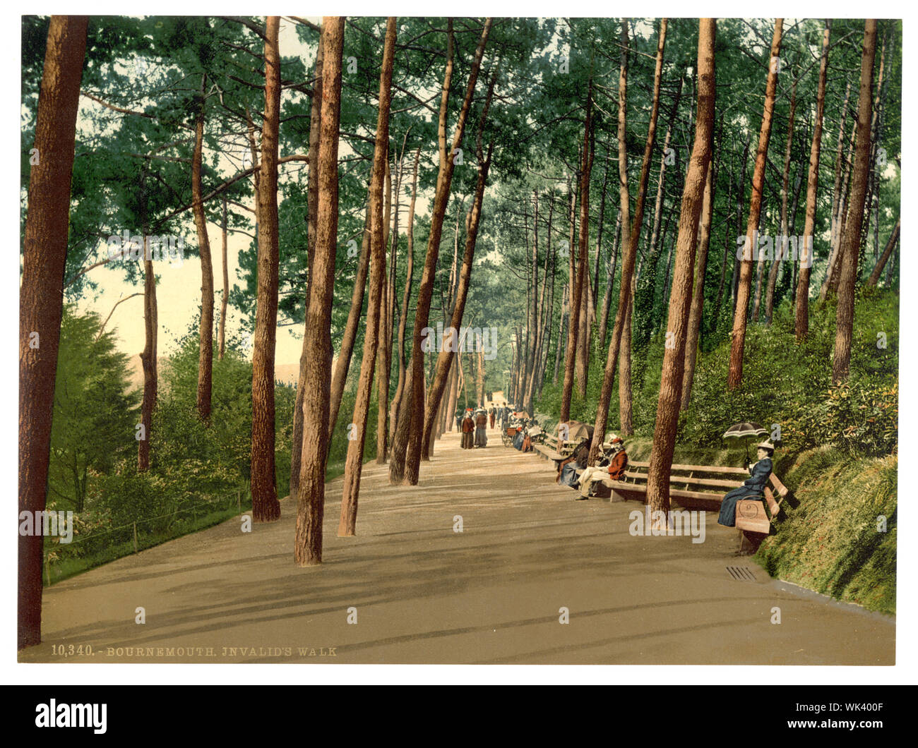 Invaliden zu Fuß, Bournemouth, England; Teil: Blick auf den Britischen Inseln, in der Photochrom print Collection.; Stockfoto