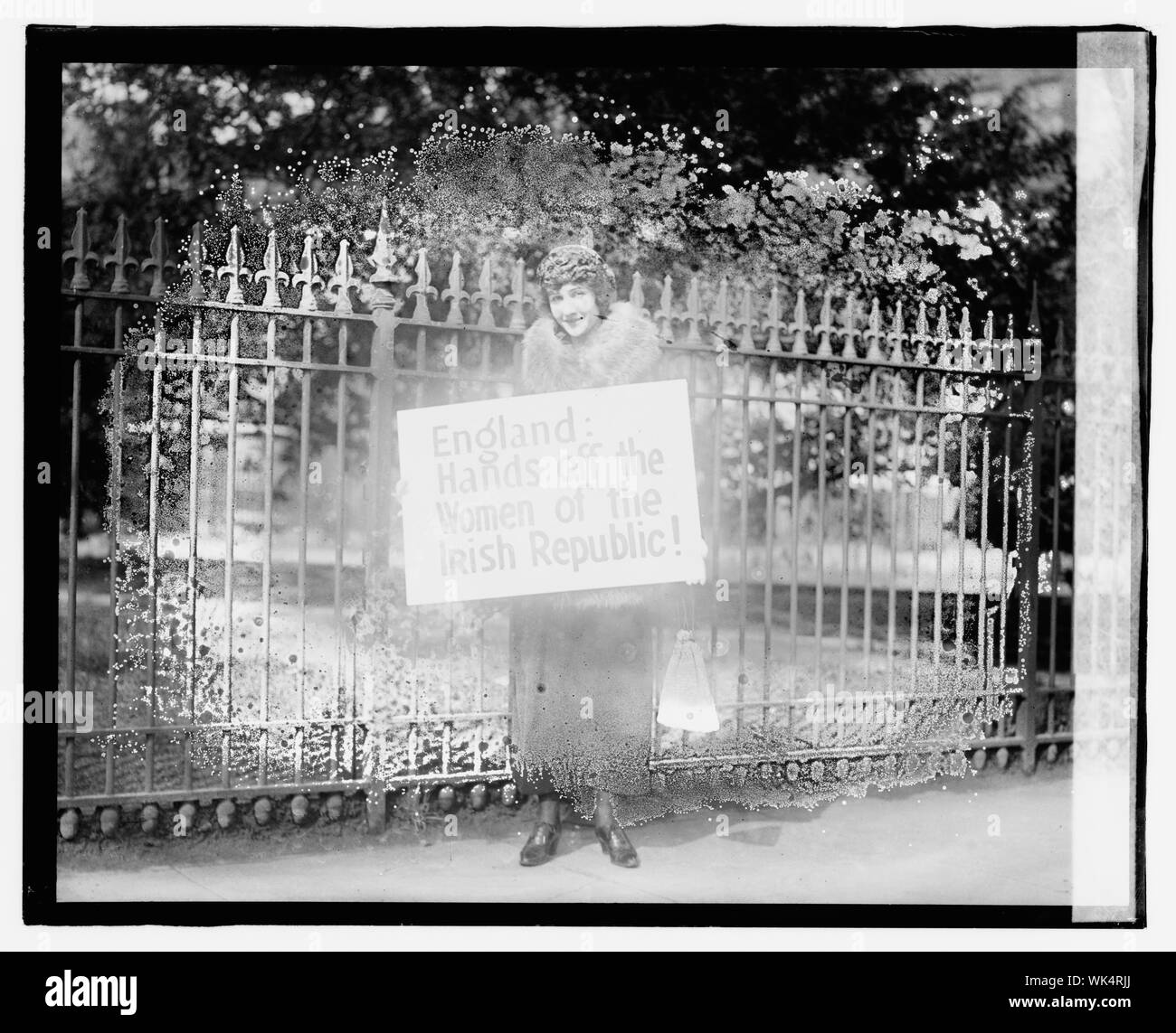 Irische Demonstration, Britische Botschaft Stockfoto