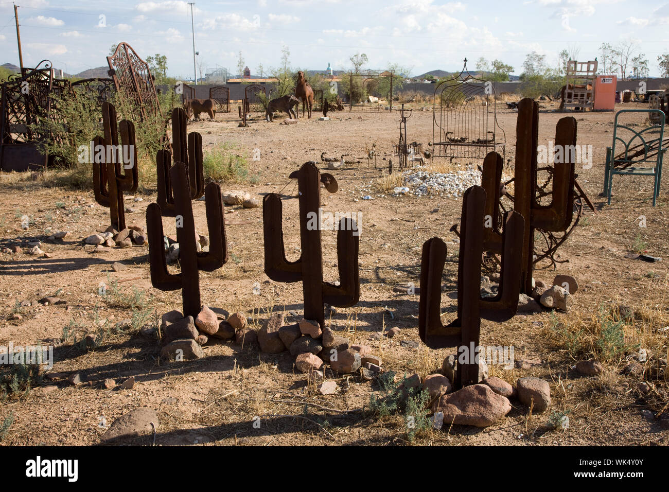 Bügeleisen Pferde und Cactus in der Nähe von Sedona, Arizona Stockfoto