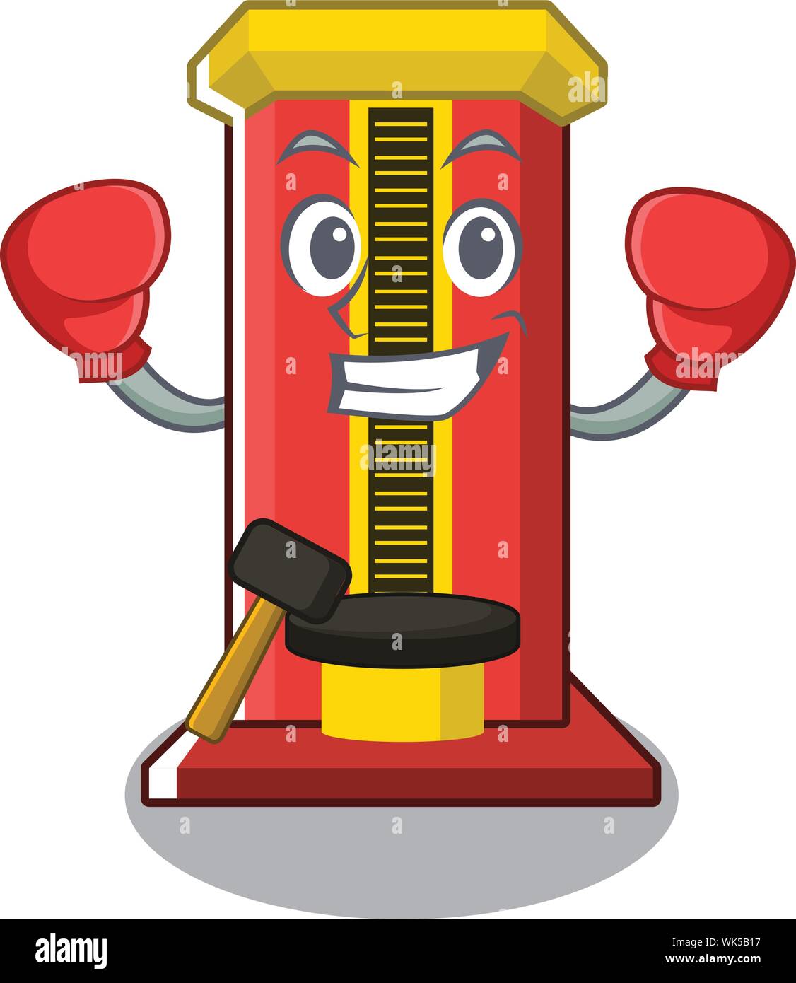 Boxing hammer Cartoon geformten Charakter spiel Maschine Stock Vektor