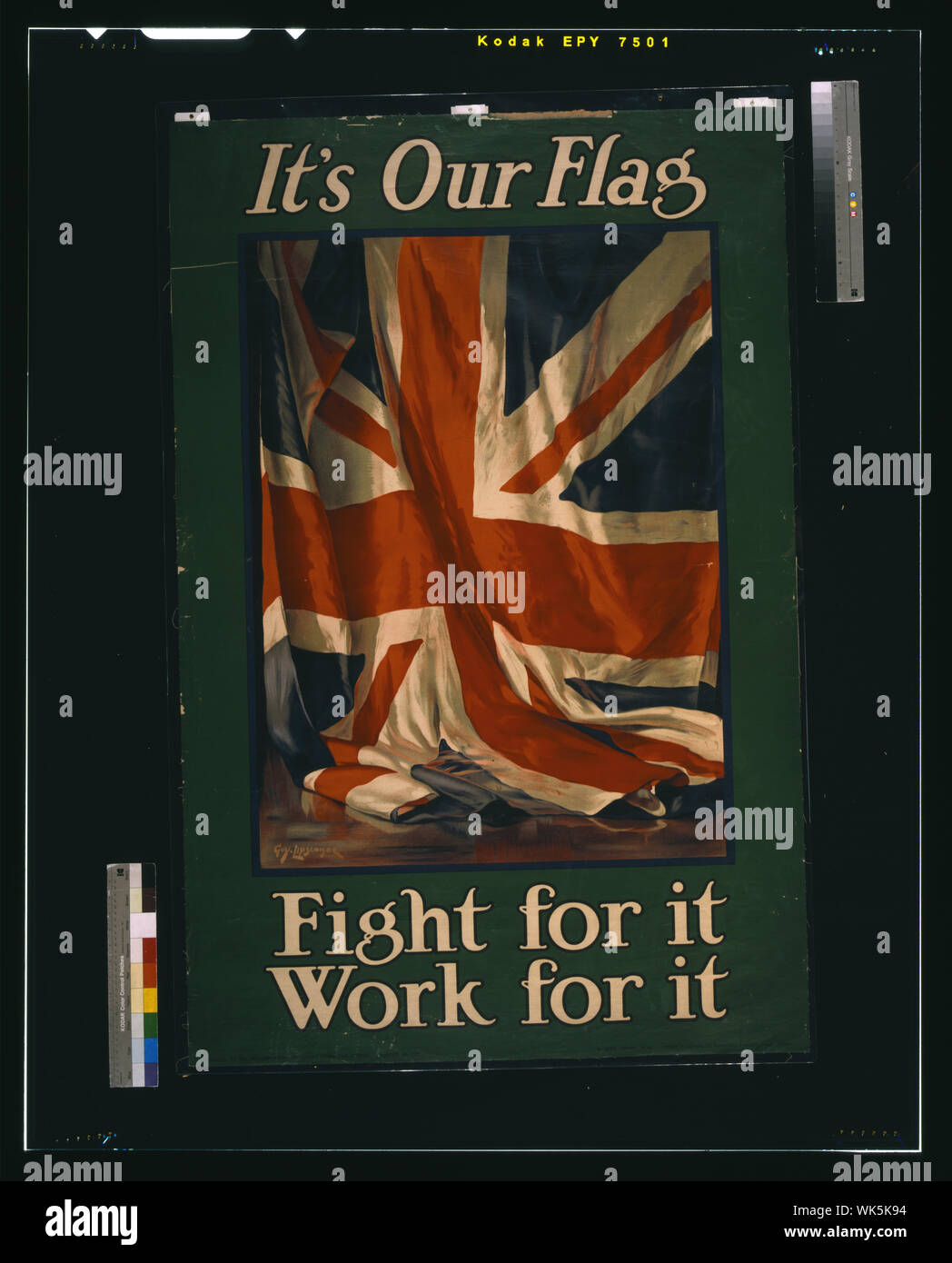 Es ist unsere Fahne. Für sie kämpfen. Arbeit für Sie Abstrakt: Poster, auf die britische Flagge. Stockfoto