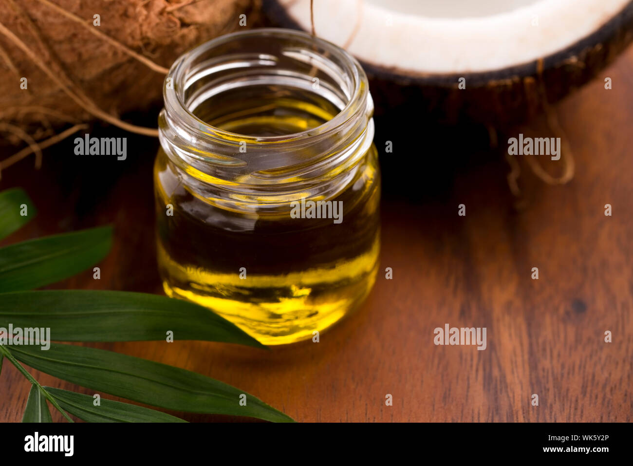 Kokosnuss und Kokosöl Stockfoto