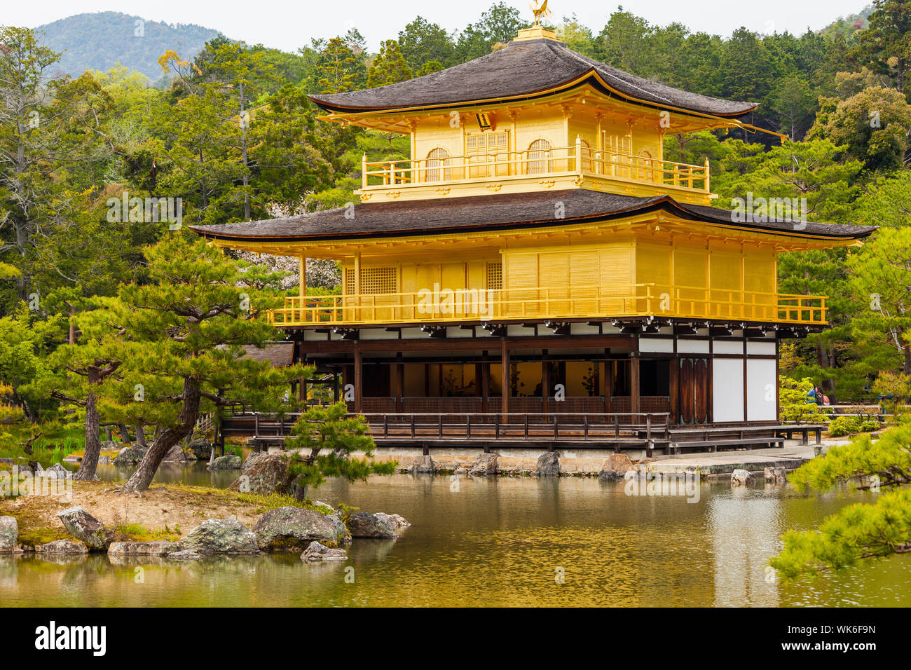 Kinkakuji Tempel (dem Goldenen Pavillon) in Kyoto, Japan. Stockfoto