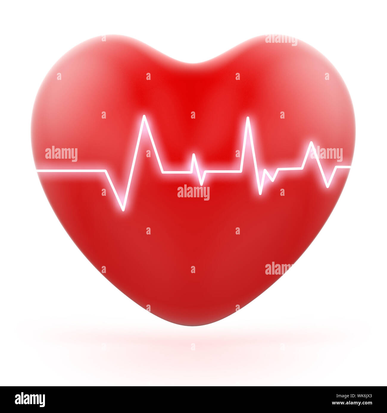 Elektro Herz zeigt Liebe Druck oder laute Herzschläge Stockfoto