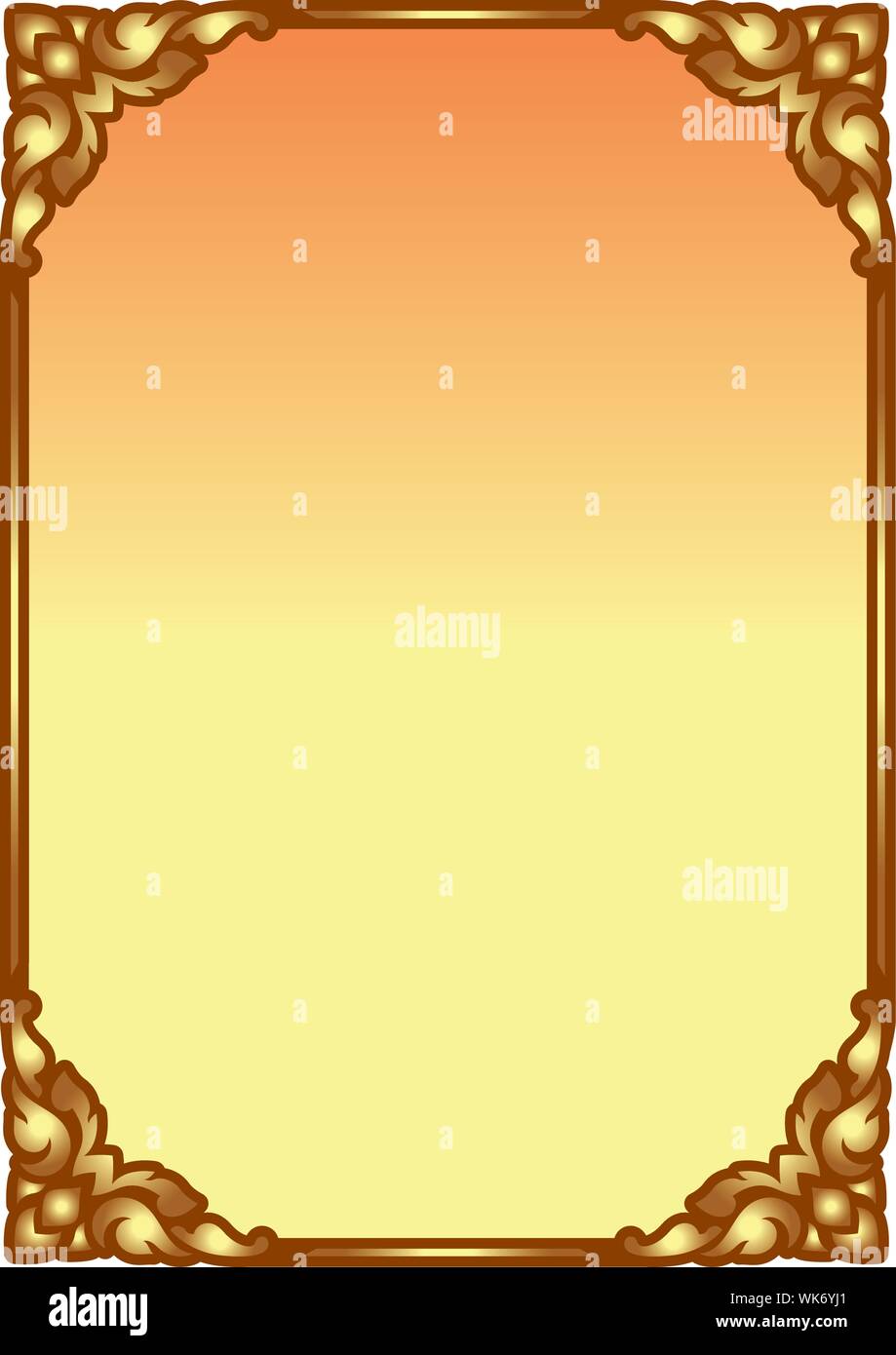 Farbe Gold traditionell oder Vintage Design für Rahmen und Rand, dekorative, Einladungskarte, Zeichen drucken Stock Vektor