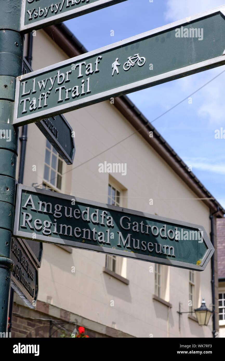 Richtungspfeil Brecon Brecon Beacons Powys Wales Stockfoto