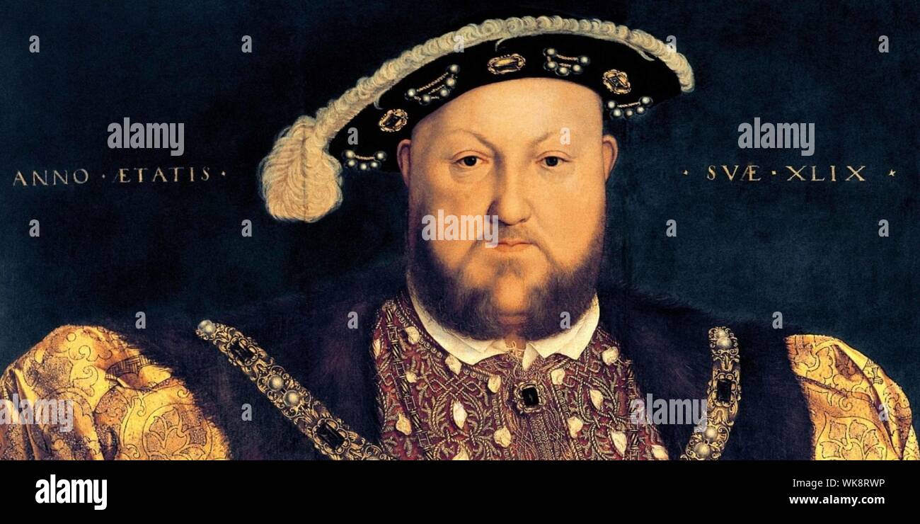 Porträt von Heinrich VIII. (1491-1547) im Alter von 49, 1540 (Öl auf Holz) Stockfoto