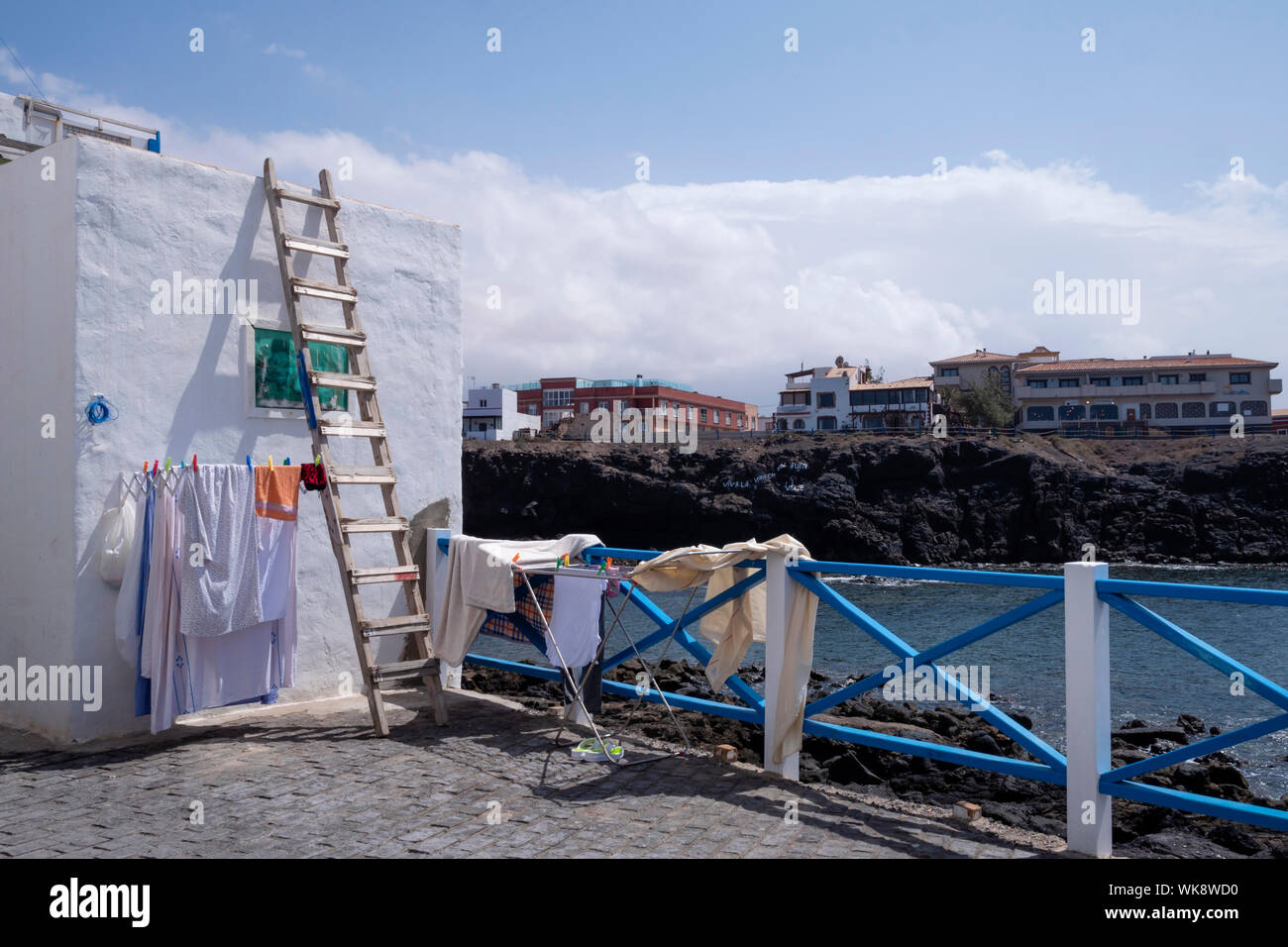 Waschtag El Cotillo La Oliva Fuerteventura Kanarische Inseln Spanien Stockfoto