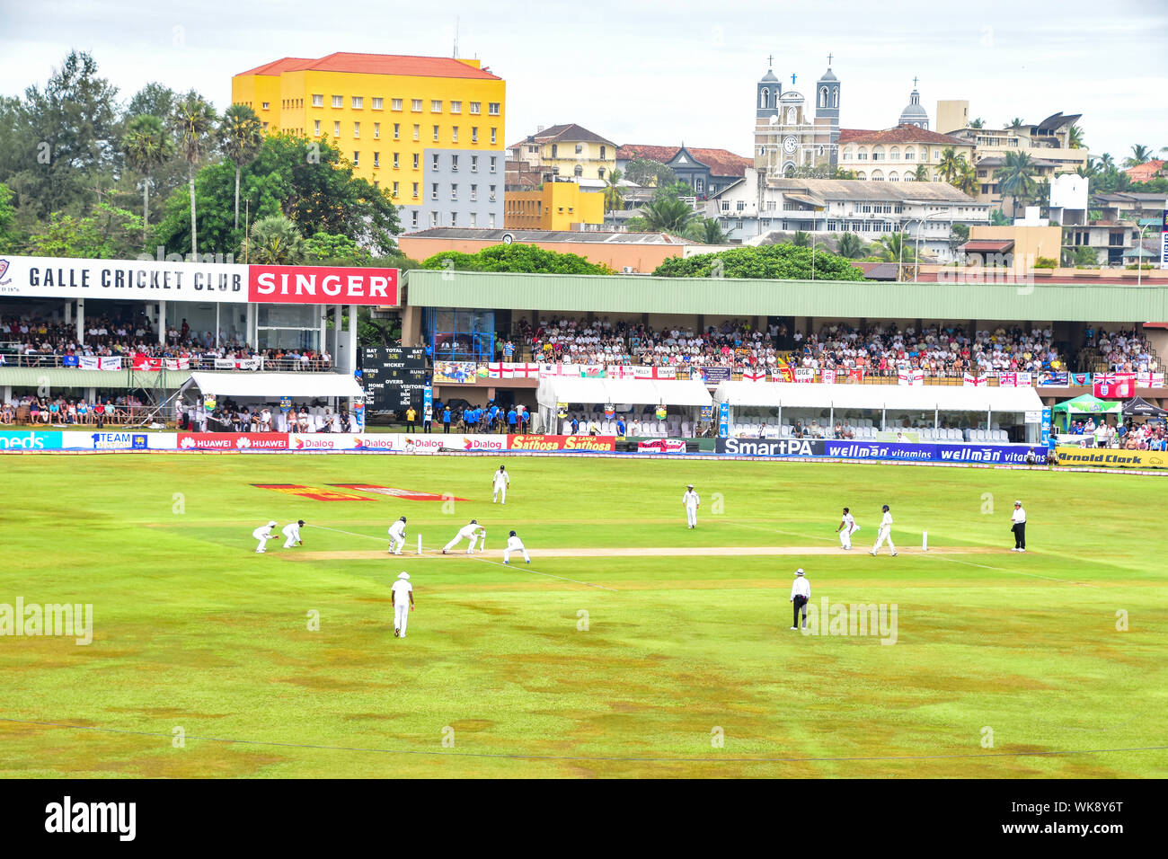 Test Match Cricket, Galle International Cricket Stadion, Galle, Sri Lanka Stockfoto
