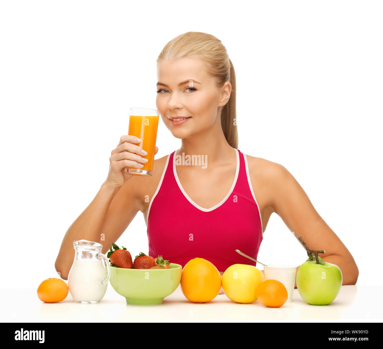 junge Frau essen gesundes Frühstück Stockfoto