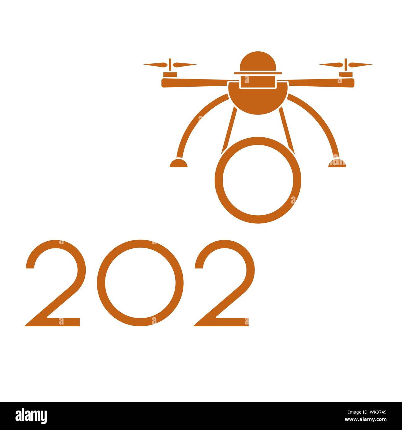 Frohes Neues Jahr Vector Illustration mit Drone übertragungen Zahlen 2020. Design für Poster, party Karte drucken. Stock Vektor