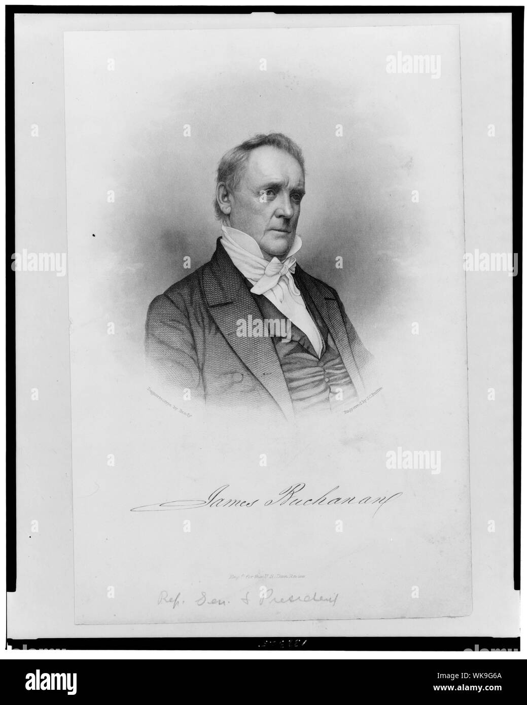 James Buchanan/daguerrotypie von Brady; durch J.C. eingraviert Buttre. Stockfoto