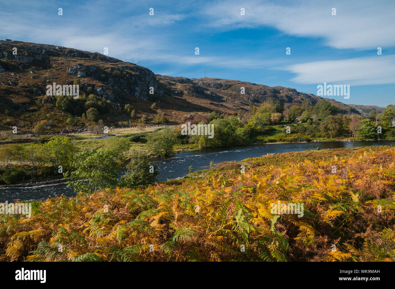 Herbst Farben River Ewe Poolewe Ross & Cromarty Highland Schottland Stockfoto