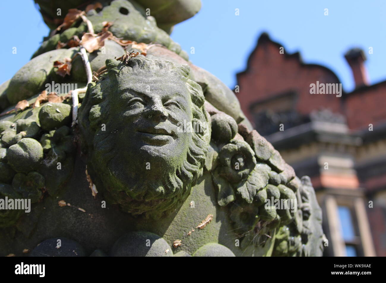 Dekorative Skulptur an Beaumanor Hall Stockfoto