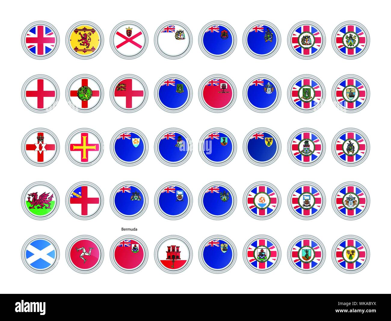 Satz von Vector Icons. Flagge des Vereinigten Königreichs. Stock Vektor