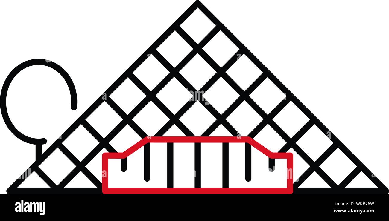 Glas Paris pyramide Symbol, outline Style Stock Vektor