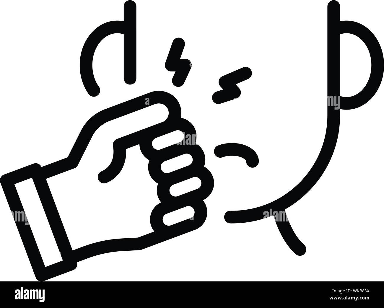 Anschlagfläche Gewalt Symbol, outline Style Stock Vektor