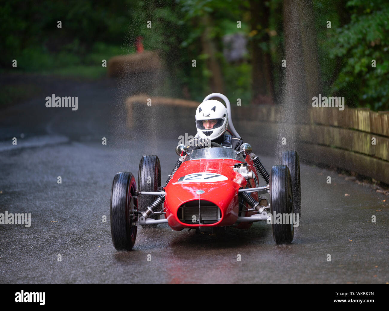 Boness Revival hillclimb Motorsportveranstaltung in Boness, Schottland, Großbritannien. Die 2019 Bo'ness Revival Classic und Bergrennen, erste Schottlands Zweck gebauten motorsport Veranstaltungsort, es 60 Jahre seit zwei Formel 1-Weltmeister Jim Clark hier konkurrierten. Es fand Samstag und Sonntag 31. August 1. September 2019. 127 Bernard Bach. Elva FJ Stockfoto