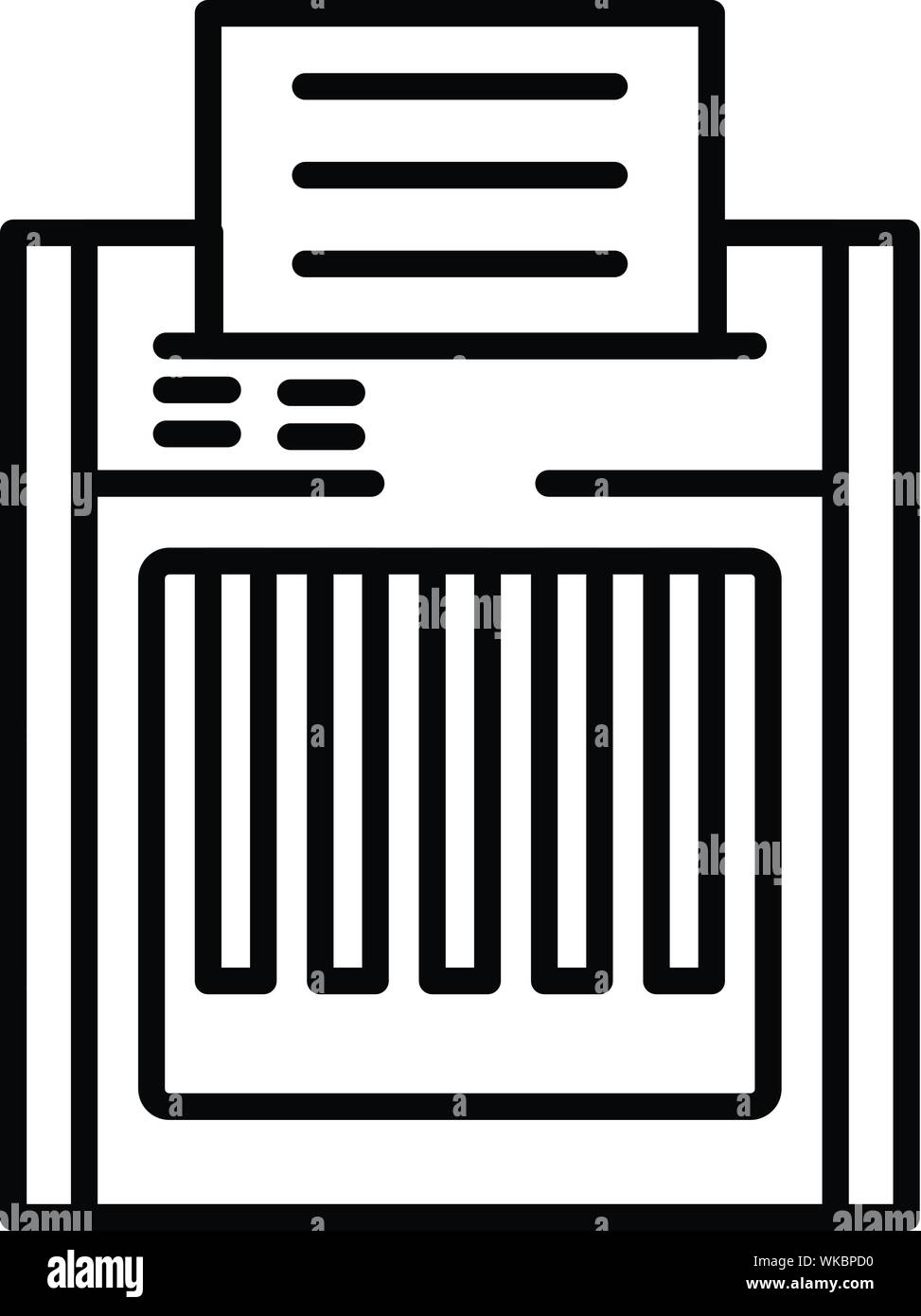 Aktenvernichter Symbol, outline Style Stock Vektor