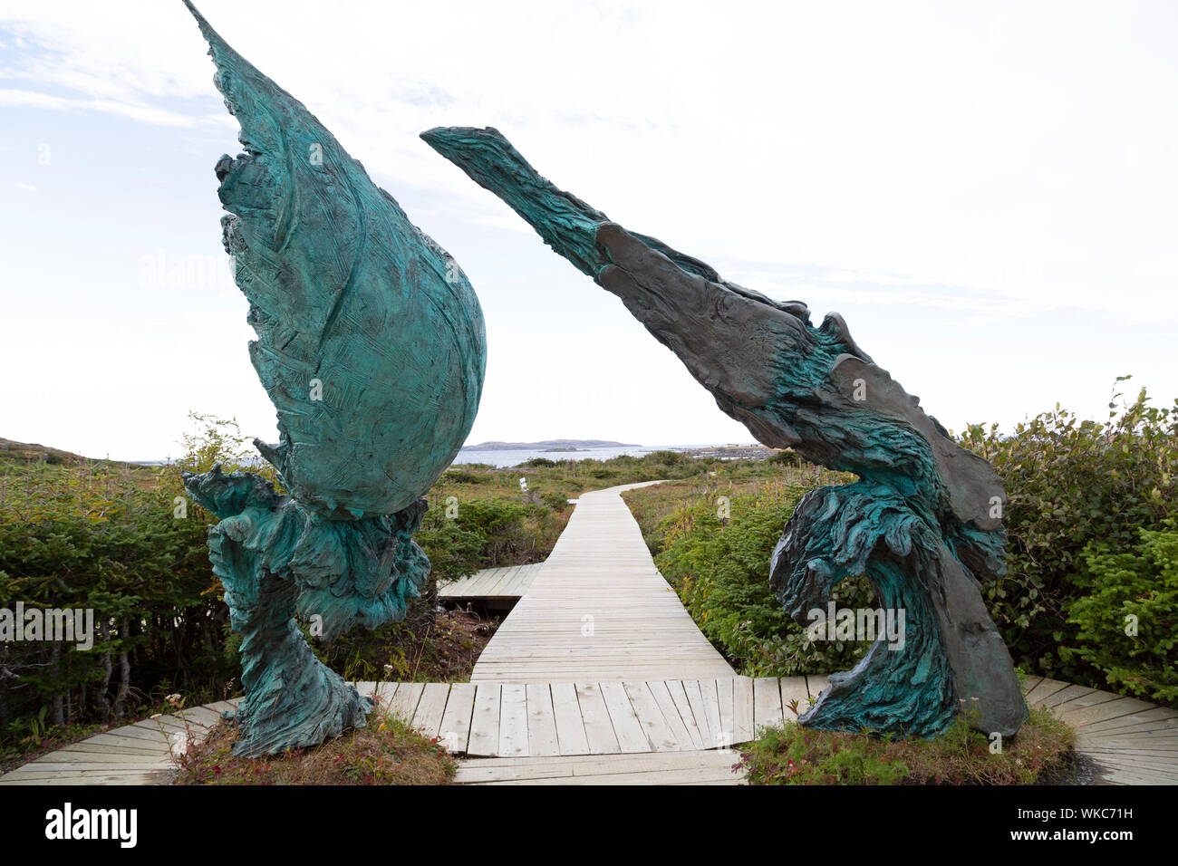 Skulptur in L'Anse aux Meadows in Neufundland und Labrador, Kanada. Stockfoto